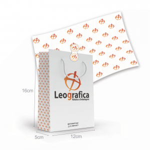 Kit 1 - 50 Sacola SL02 + 50 Lacres + 50 Papel de Seda Papel offset 180g Tamanho sacola 12x16x5cm Sacola branca com com logo colorida ou 1 cor   Indicado: Semijoias e acessórios, maquiagens, cosméticos (frascos pequenos)