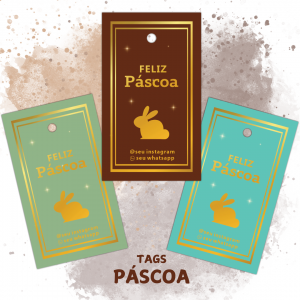 Tags de Páscoa - 30un Papel Fotografico Glossy Tamanho 8x5cm    30 Tags